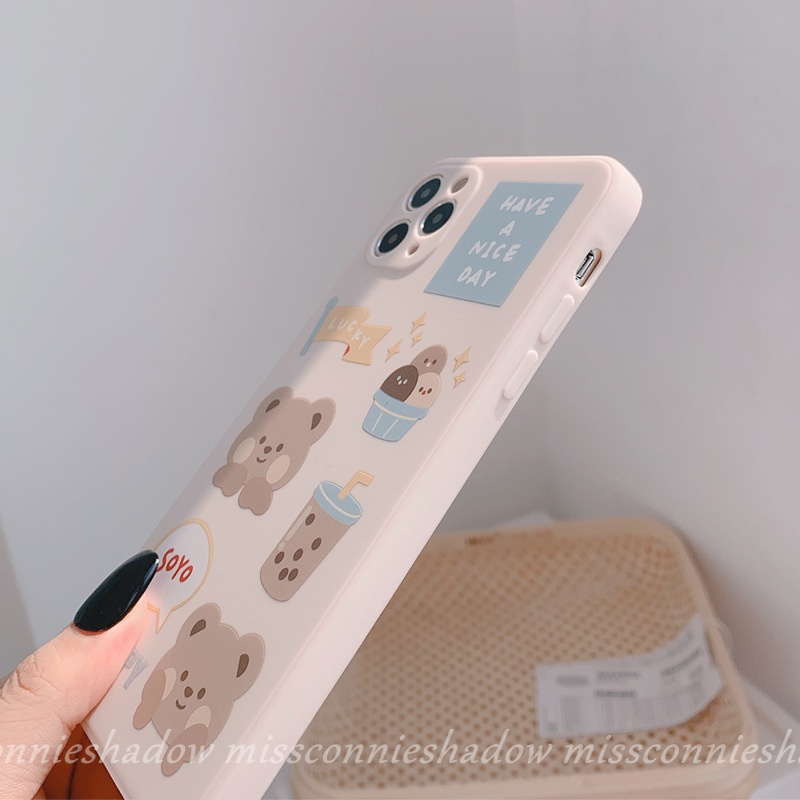 Casing Oppo A17 A17K A57 A78 A77 A58A76 A16 A95 A55 A12 A15 A74 Reno 8T 8 7 6 5F 5 A54 A35 A94 A92 A9 A5 A52 A16K A53 A31 A1K A5s A3s A7 Ins Batu Putih Susu Lucu Tempat Beruang Teh