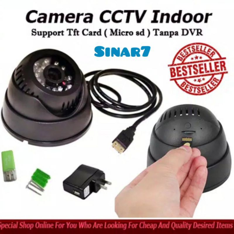 Kamera CCTV indoor memory card tanpa DVR/ Camera CCTV penyimpanan via micro sd