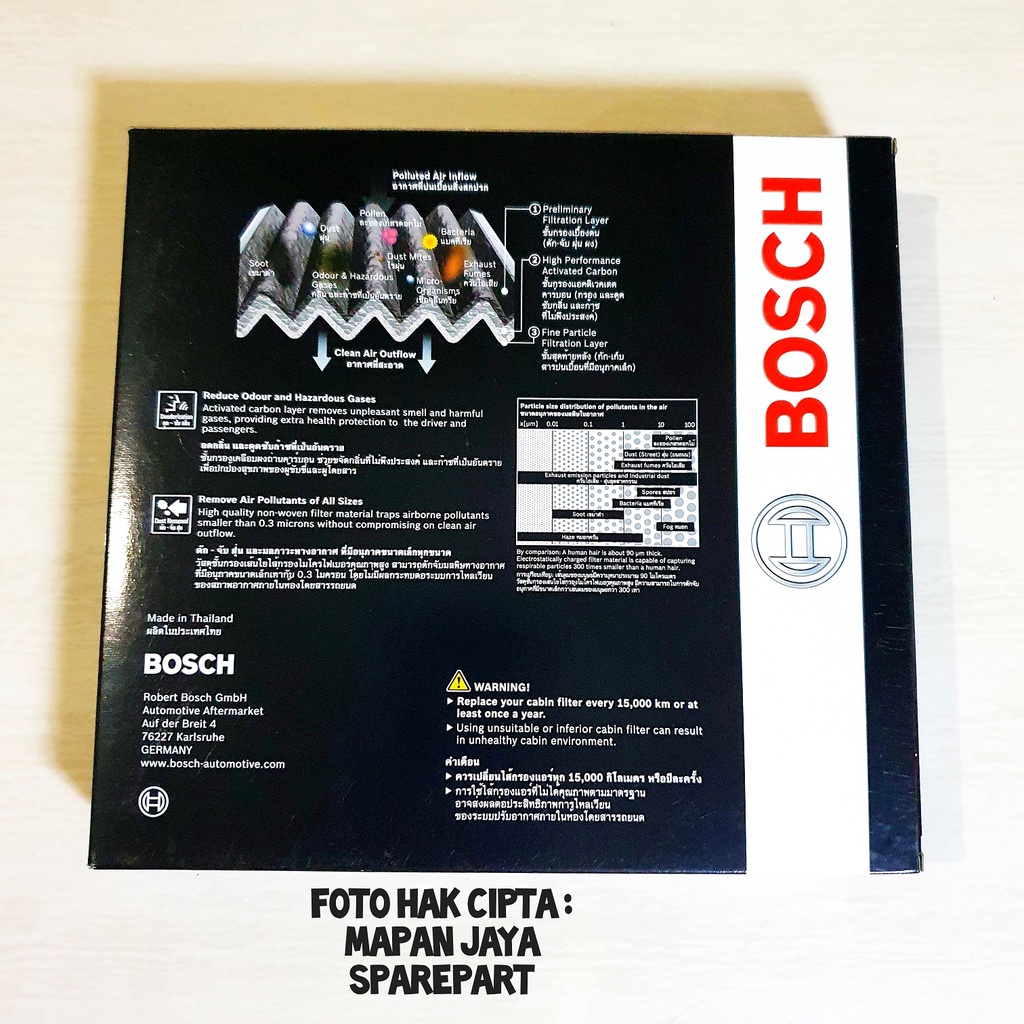 BOSCH FILTER AC - CALYA / SIGRA / AGYA / AYLA / JAZZ / ERTIGA / LUXIO CARBON