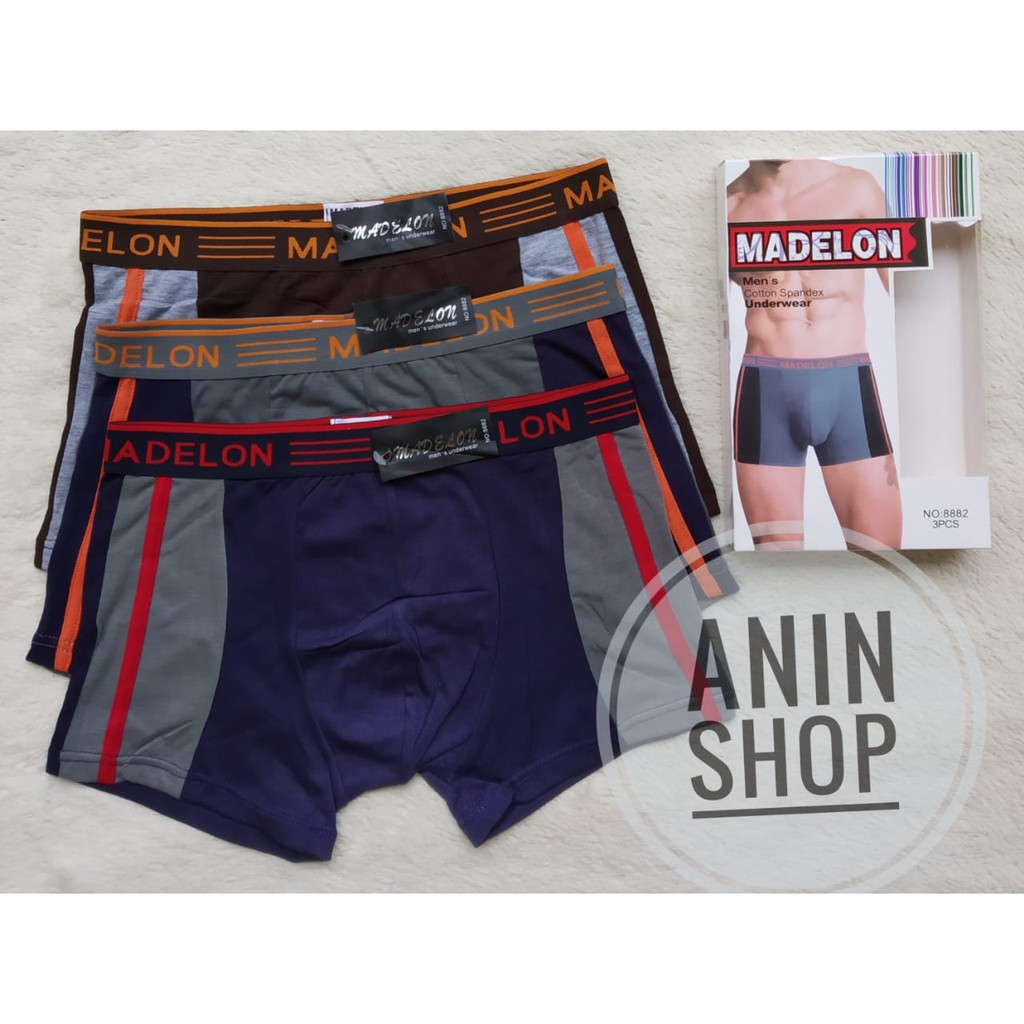 BOXER PRIA MADELON [3pcs] | Cd Pria Boxer Madelon 8888