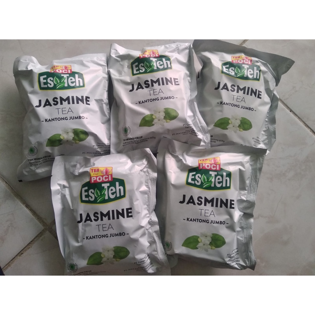 Teh poci jasmine / vanila 100gr bubuk serbuk teh poci melati 100 gr teh poci celup jumbo hitam asli