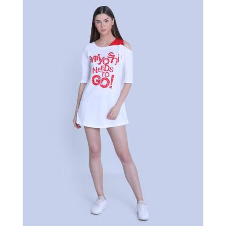 Miyoshi Jeans MY18DR186WT. White knit Dress