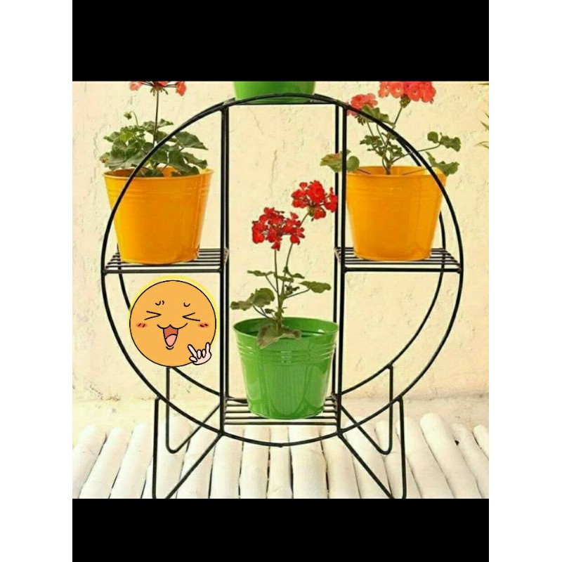 Rak Besi Bunga Minimalis - Rak Pot Bunga Hias Lingkaran