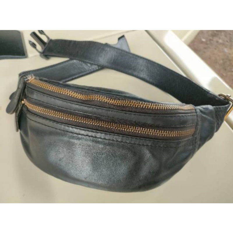 waistbag kulit pria asli sapi original