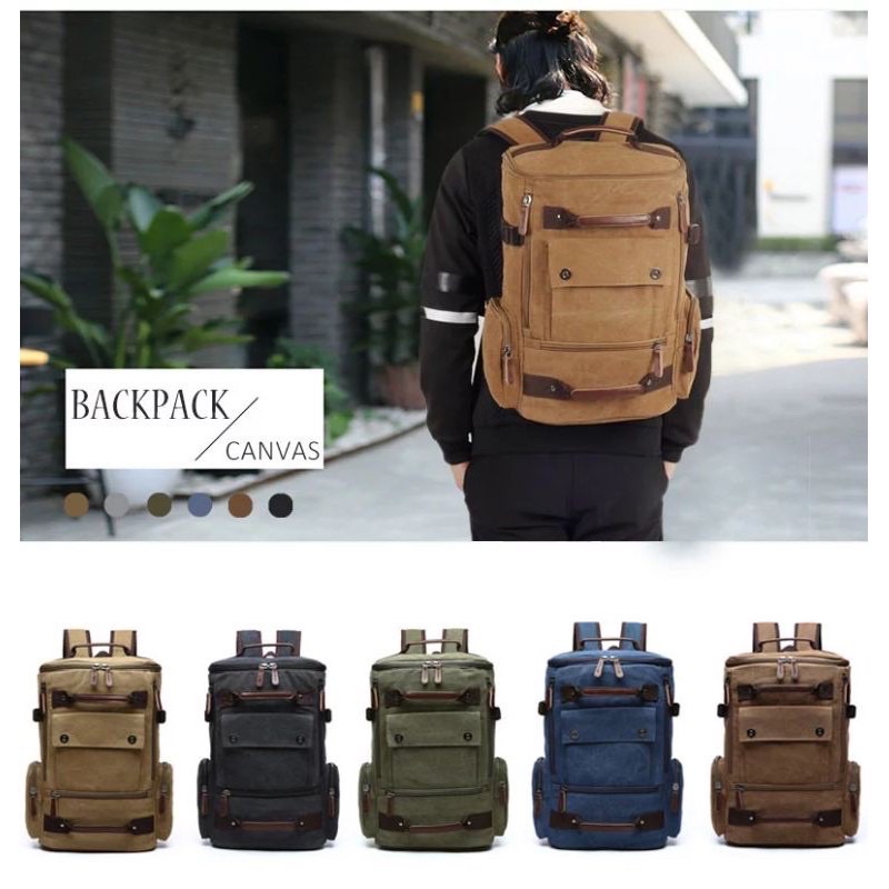 Tas Gemblok Kanvas Mugu Zou Lun Duo 8831 - Ransel Import - Tas Sekolah - Tas Kerja - Tas Laptop