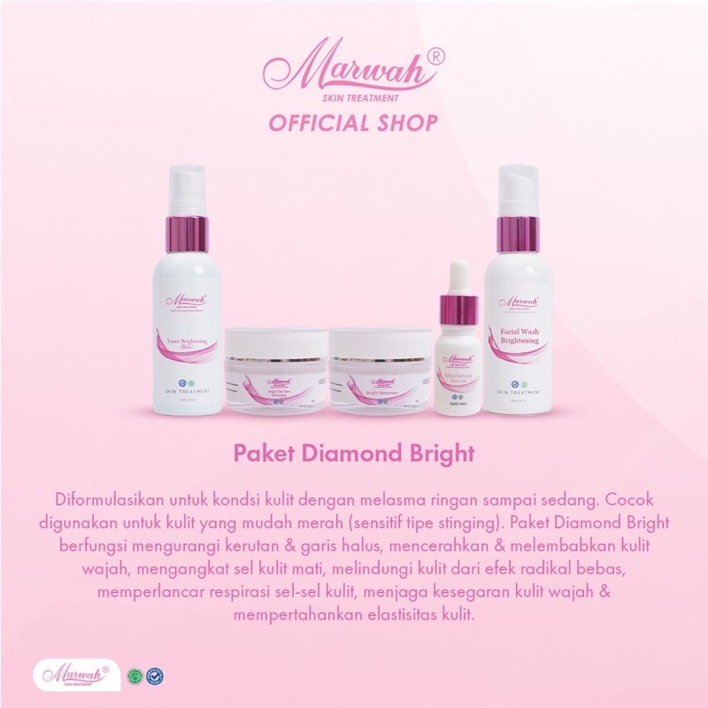 Marwah Skin Care Paket Diamond Bright (FREE POUCH)