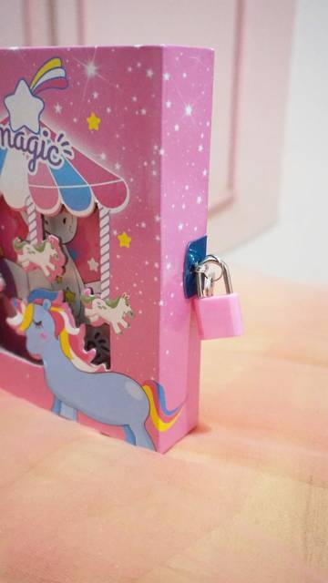 DIARY UNICORN ADA GEMBOK NYA BISA DIKUNCI NOTEBOOK UNICORN KUDA PONY MURAH BUKU HARIAN