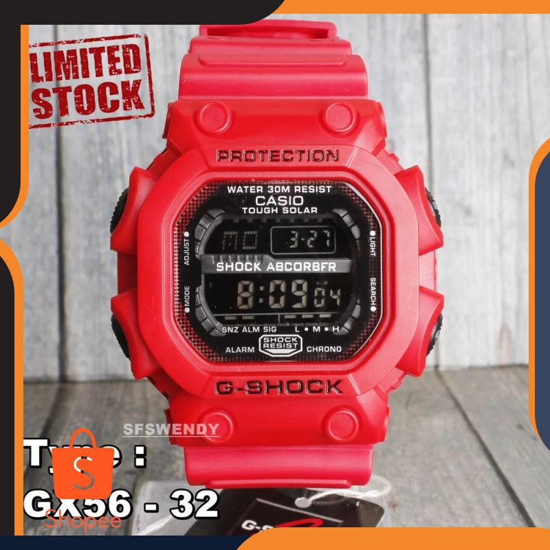 Terlaris PALING LAKU ... Jam tangan G Shock GX-56 Merah Full Red Digital pria & anak anak anti air
