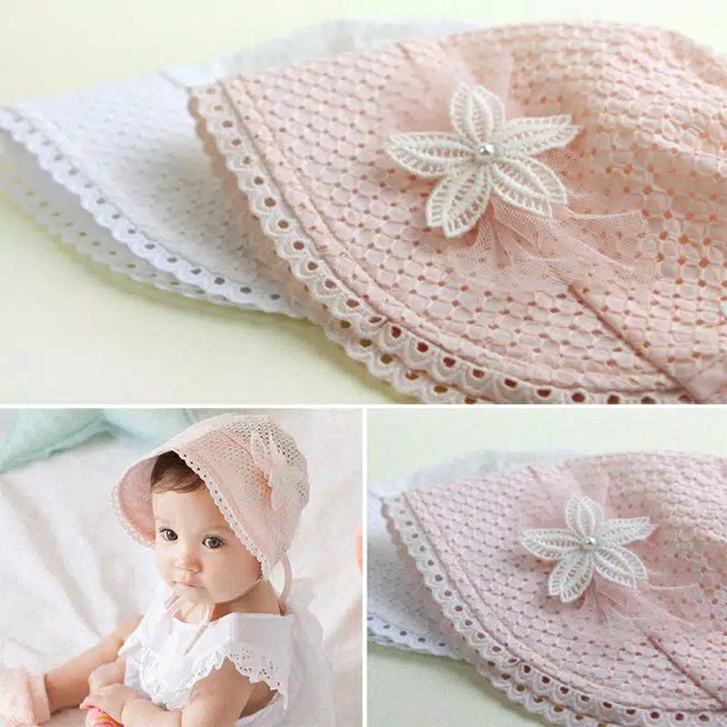 TOPI BONET BAYI TOPI BONET ANAK IMPORT TOPI RENDA TOPI SILVER STAR TOPI BABY KUPLUK RENDA SUN HATS