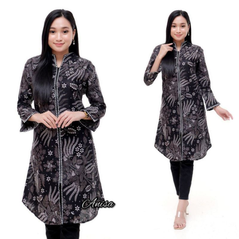 tey-17 Batik Wanita ASJ SA HRB026 Kenogo Kemeja Tosca Pendek /Baju Batik /Tunik /Atasan Batik Wanita-Model 3