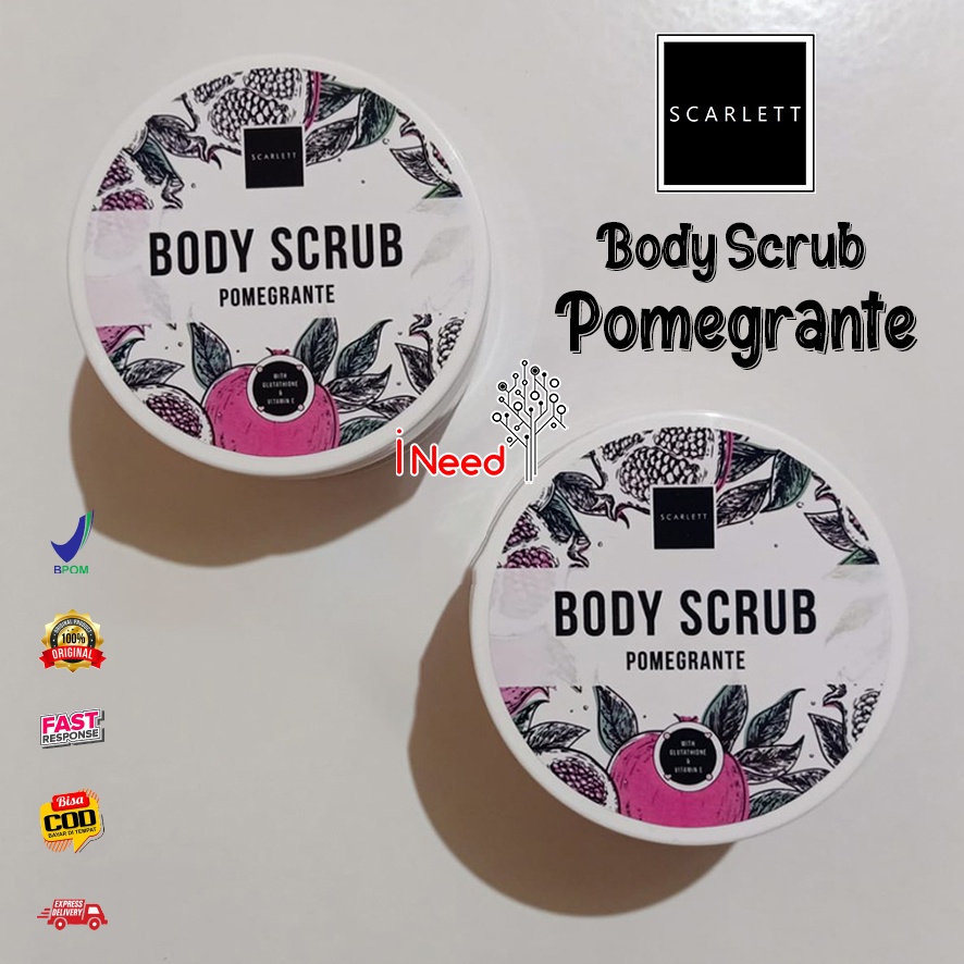 (INEED) ( RA/POM/COFFEE) BODY SCRUB SCARLETT ROMANSA /POMEGRANTE - SCARLETT ROMANSA &amp; POMEGRANTE LULUR SCRUB