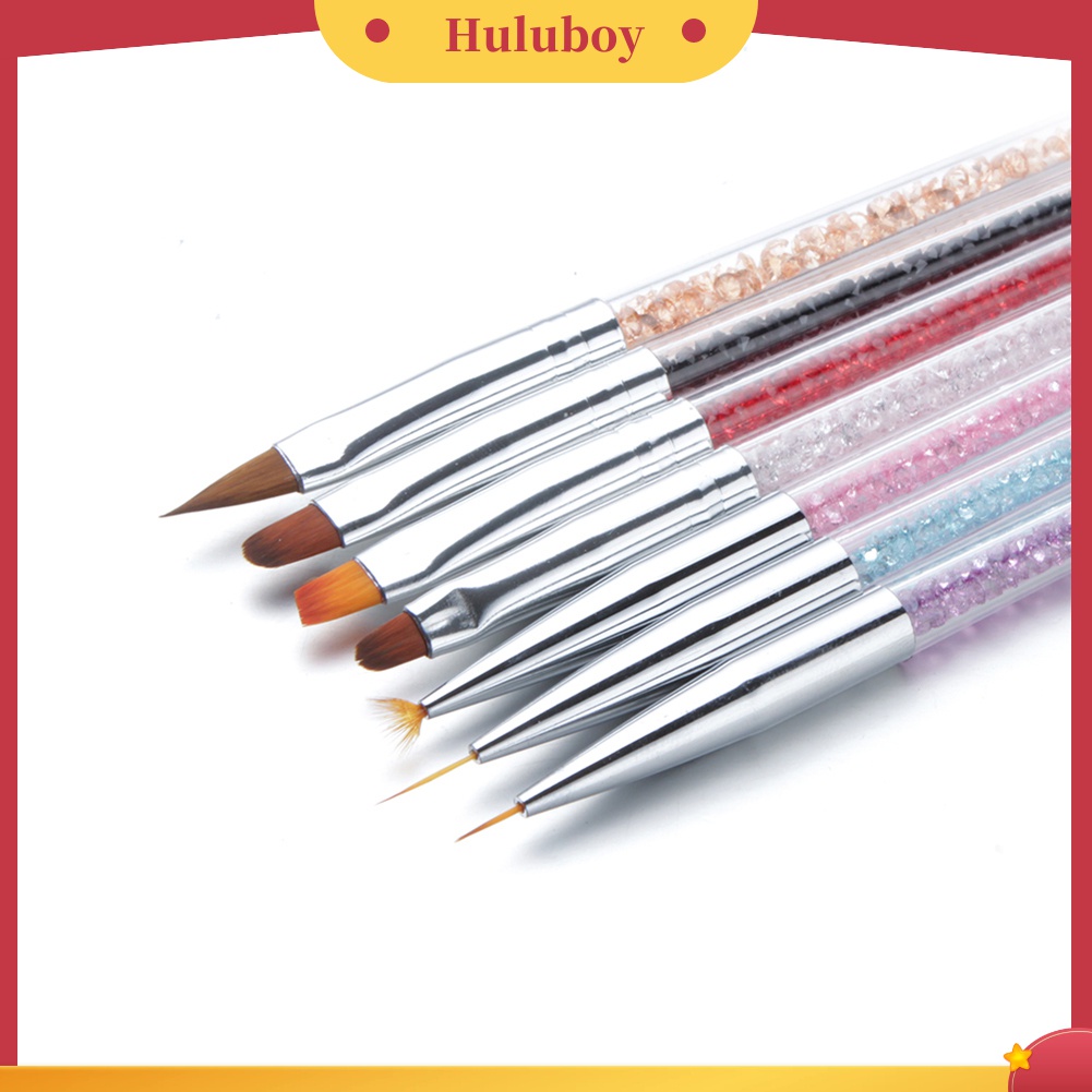 Huluboy Huluboy♡ Pen Gambar / Lukis Kutek Gel UV Dengan Gagang Berlian Imitasi Untuk Manicure DIY