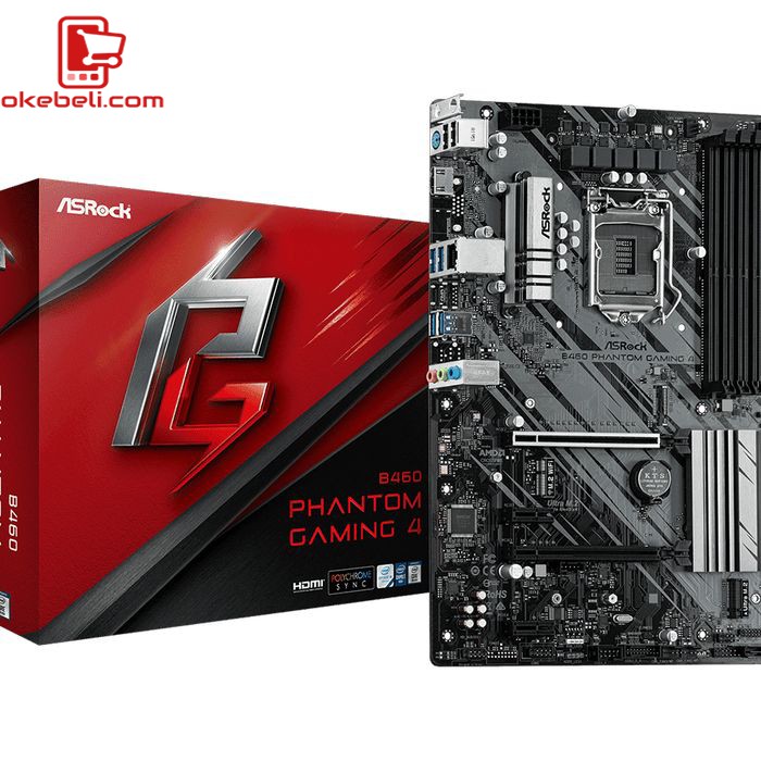 Motherboard Asrock B460 Phantom Gaming 4  Comet Lake MURAH