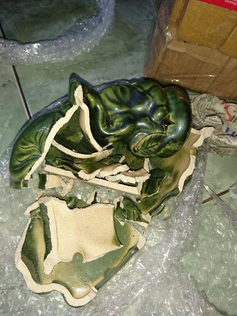 Paket Tungku Aromaterapi Bentuk Ganeca Natural Keramik Full Glasir