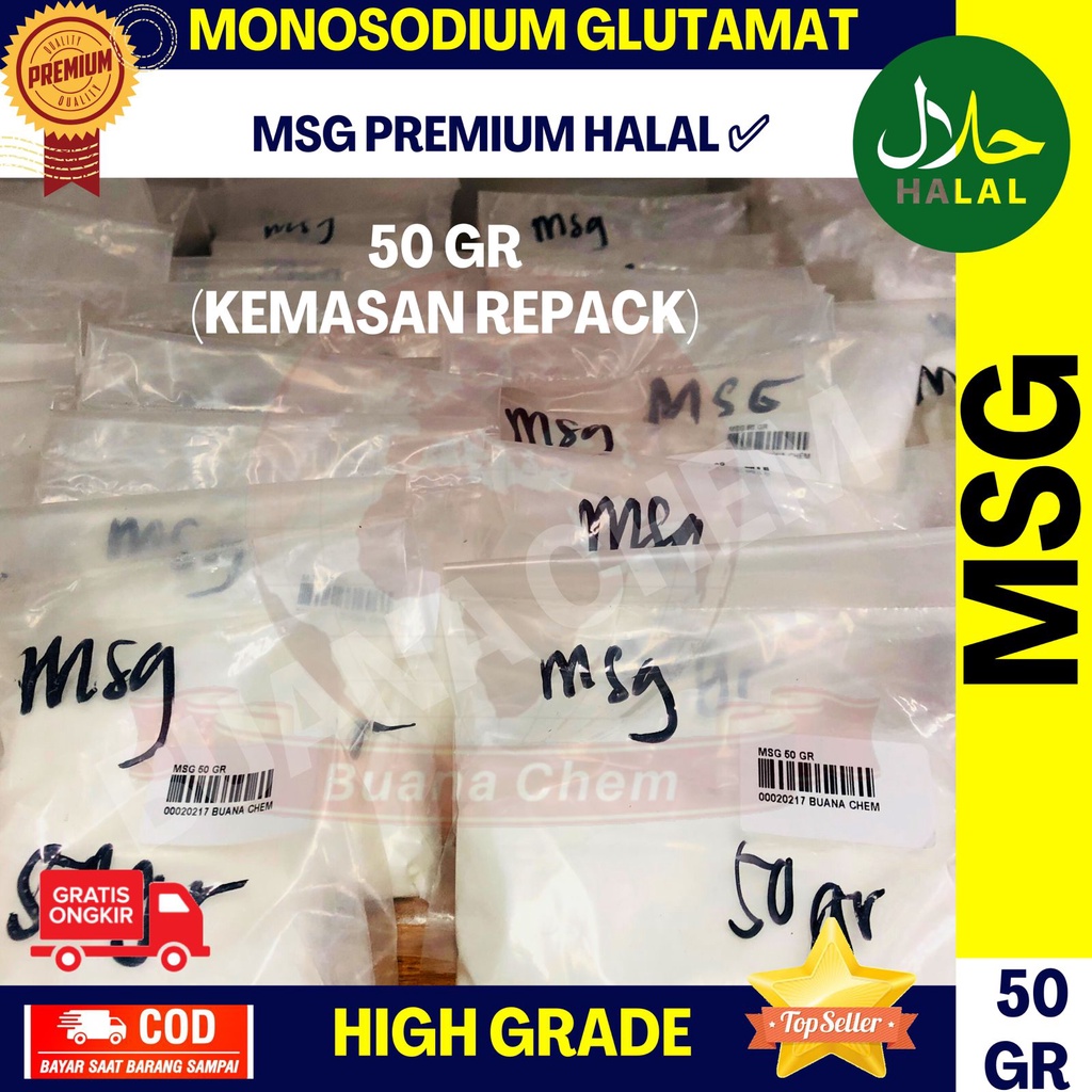 

Penyedap MSG 50 GR HALAL / Vetsin / Micin / Monosodium Glutamat / Pecin / Penyedap Rasa