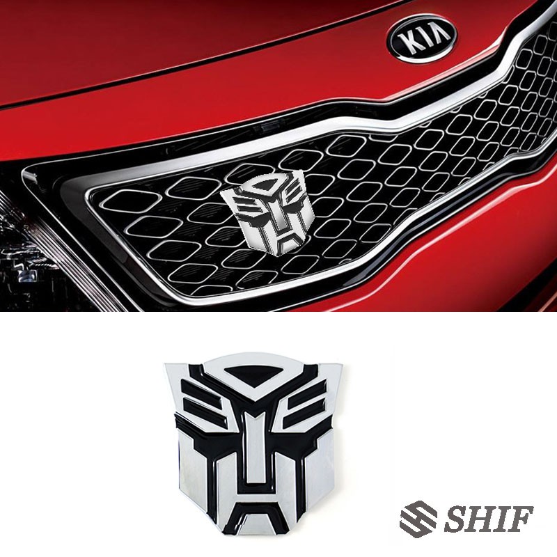 Big Stiker Emblem / Badge Transformer Autobot Warna Silver Untuk Mobil