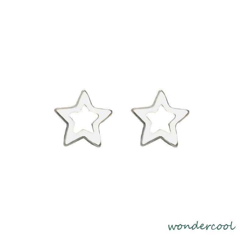 Mini S925 Cinta Bintang Anting Sederhana Fashion Anting-Anting Perhiasan Wanita Anting-Won