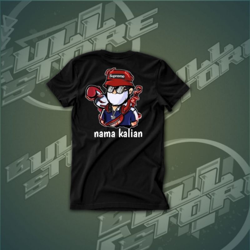 Kaos/ Baju Gamers Freefire FF Custom Free Design Nickname dan Logo Team Freefire FF (BISA COD)