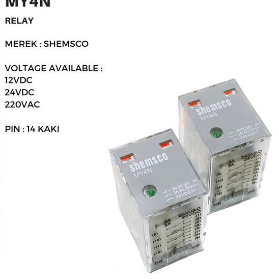Relay Shemsco MY4N 12VDC 24VDC 220VAC 14PIN - 220VAC