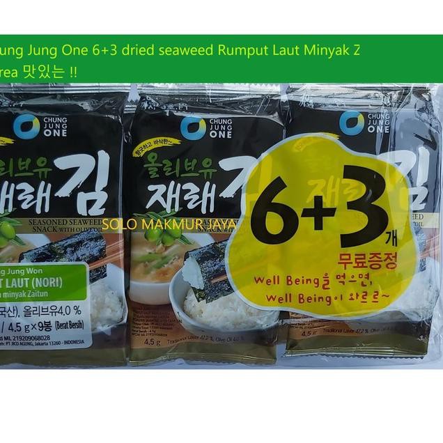 

4.4 F⚡ASH SALE Chung Jung One Seaweed 6+3 Nori Olive Rumput Laut Minyak Zaitun