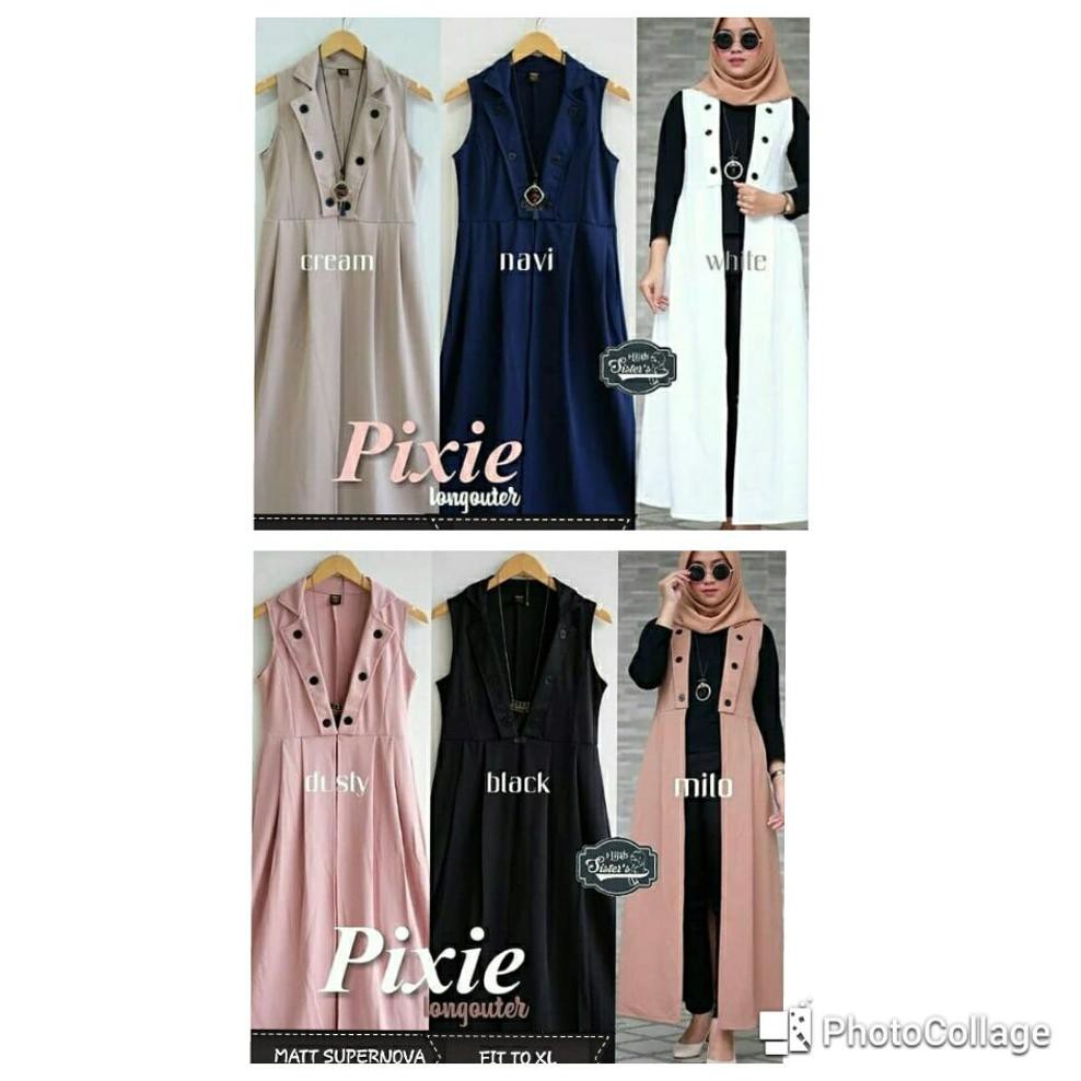 PREMIUM SFS PIXIE LONGOUTER CARDIGAN CARDI LUARAN OUTER VEST WANITA TRENDY MURAH MODIS ELEGAN KATUN