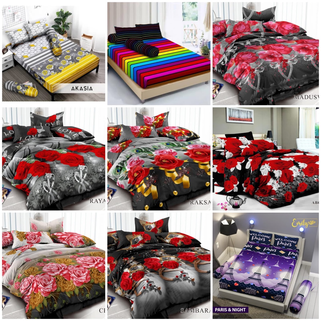 Sprei motif bunga UK 180 x 200  bahan katun halus