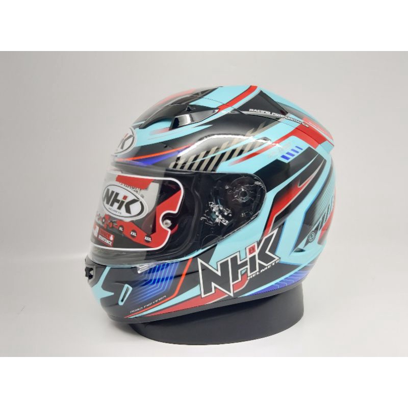 Helm Full Face Nhk Gp 1000 Motif Plasma Light Tosca Red Hijau Tosca