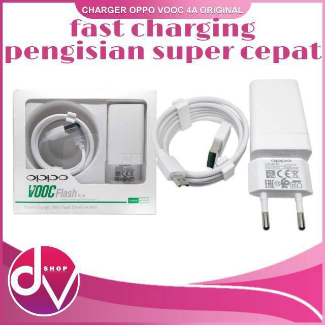 CHARGER OPPO VOOC 4A Original 100% PENGISIAN SUPER CEPAT(FASTCHARGING) f9 F3plus f1 plus