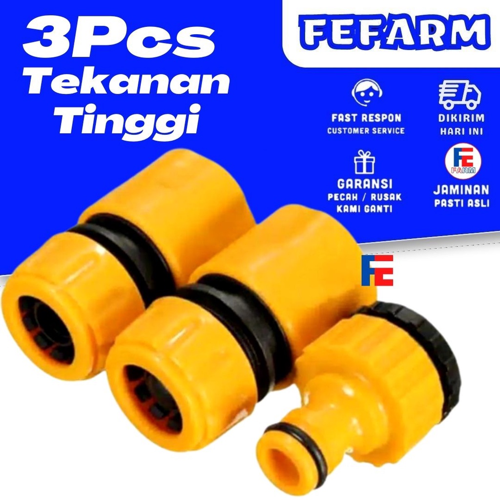 3pcs Quick Connect Selang 1/2 Inch Konektor Kran Adaptor Kran  Pipa 1/2&quot; 3/4&quot; untuk Irigasi Taman