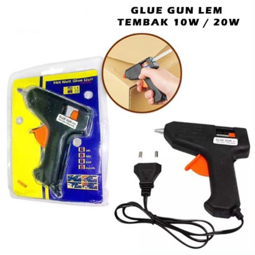 Hot Melt Glue Gun 10 Watt Lem Tembak Pistol Mini 10 watt 20W Alat lem Stick Kerajinan Tangan Perkakas Lem Serbaguna