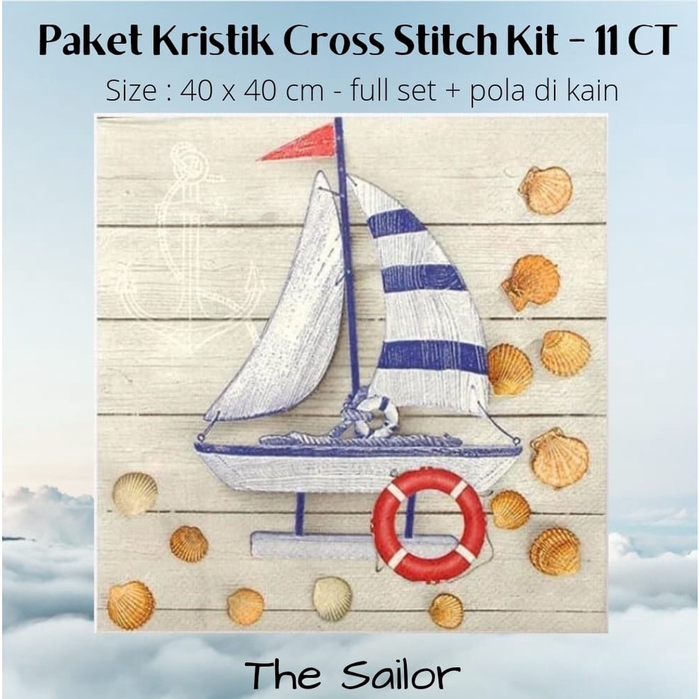 Paket Kristik Sulam Cross Stitch pola di kain readystock SEA