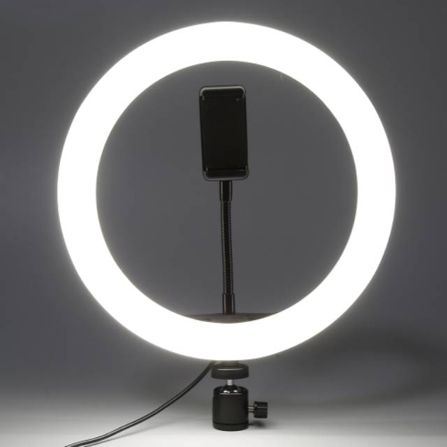 Lampu Ring Light Halo Ring Light LED Kamera 12W 8 Inch with 2 X Smartphone Holder - RL-21