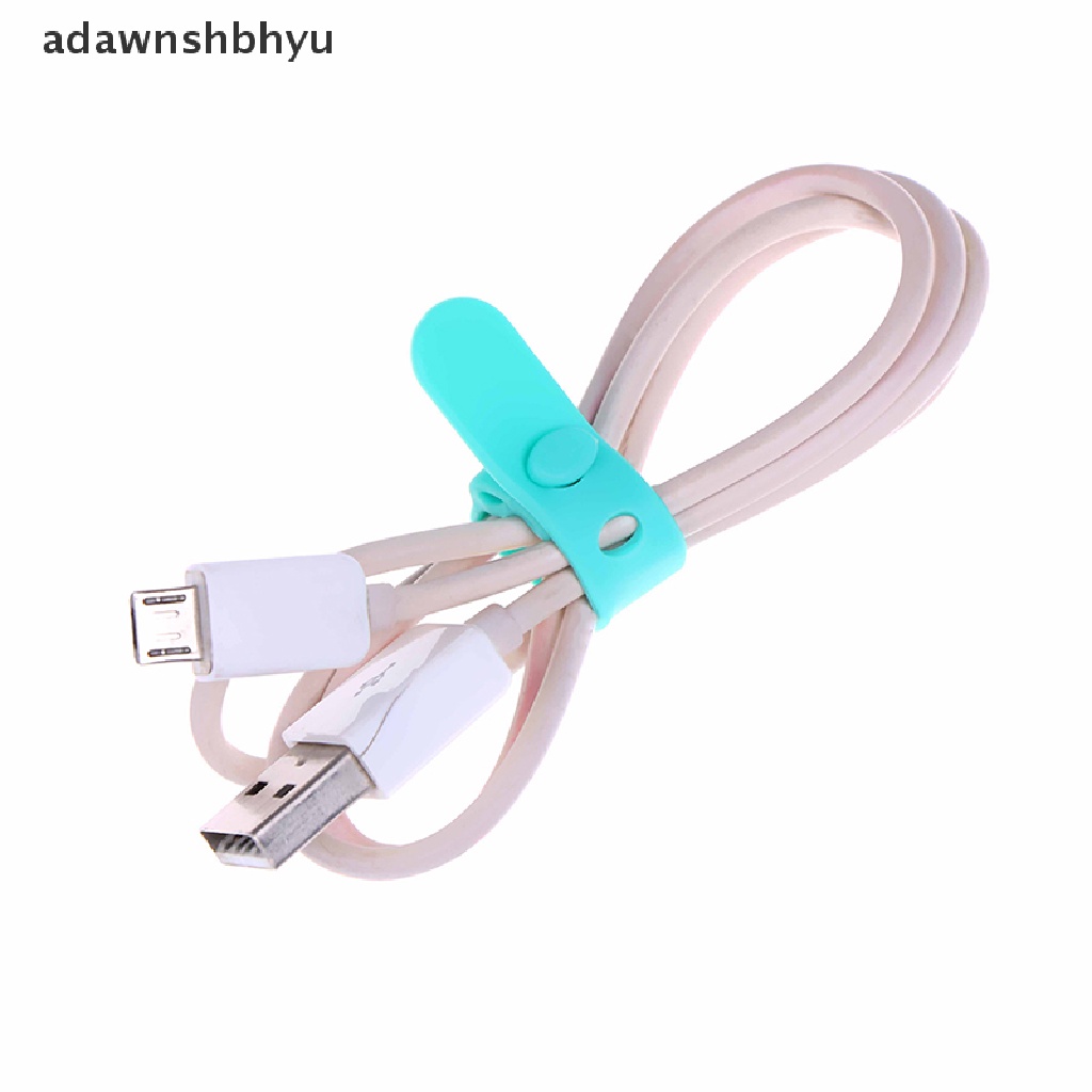 Adawnshbhyu 4Pcs cable winder silicone Kabel organizer wire wrapped cord line Tempat Penyimpanan