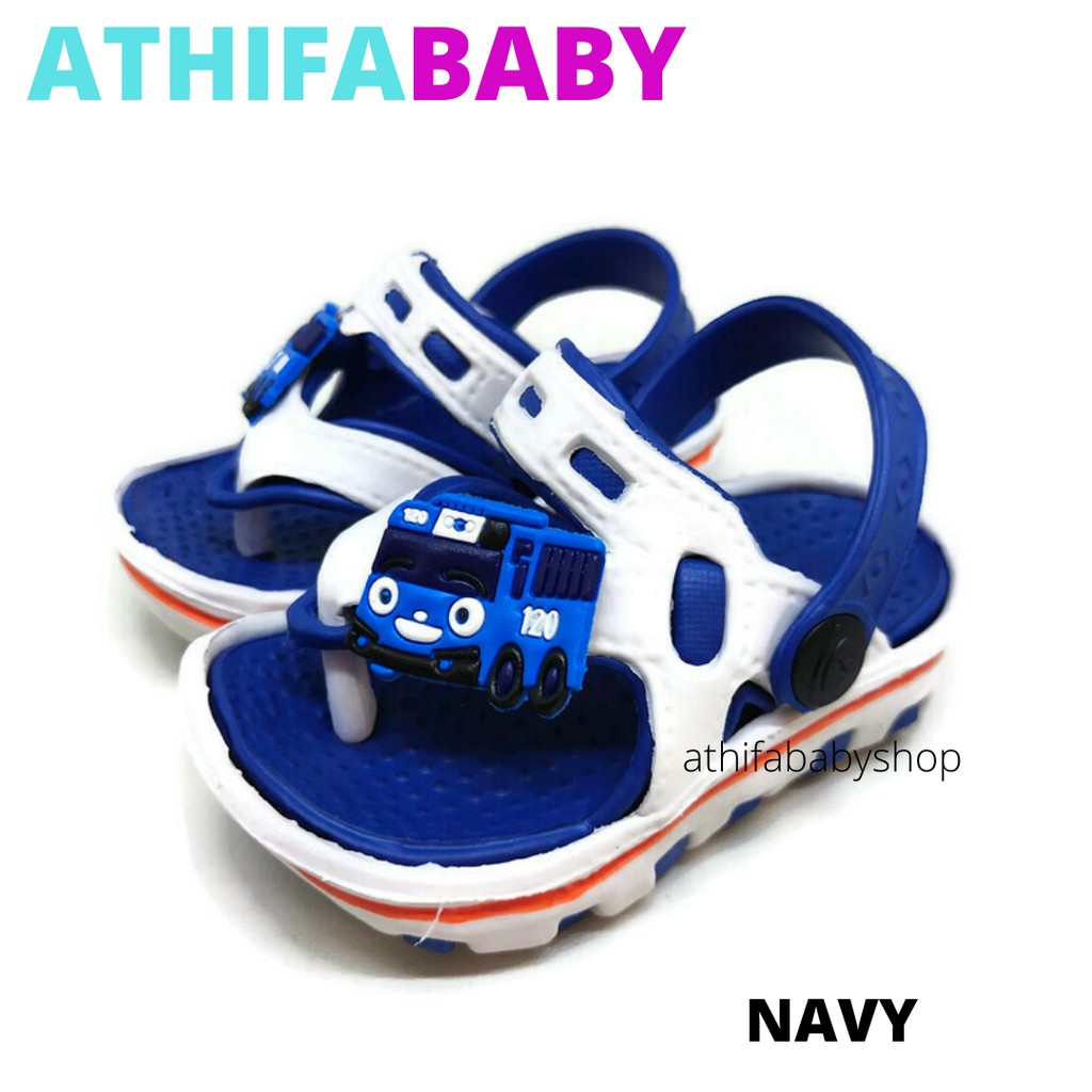 Sandal Anak Baim Laki Cowok Sendal Slop Bayi Balita Karakter Tayo Umur Usia 2 3 4 5 Tahun