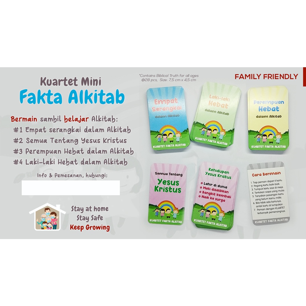 Kuartet Mini FAKTA ALKITAB Bible Games Kwartet Alkitab Satu Menit souvenir Paskah Gereja Sekolah Min