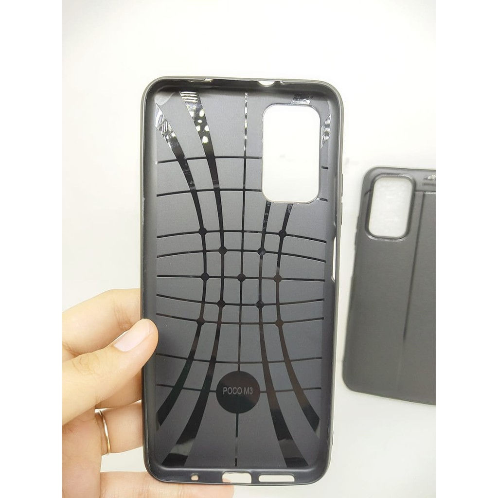 AutoFokus Xiaomi Poco M3 6.53 inchi Leather Soft Case AUTOFOCUS Motif Kulit Jeruk