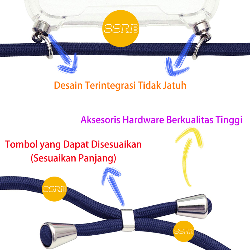 【3D Lens Protection Board】Lanyard Case Tali OPPO RENO4 RENO4F RENO5 A5S A7 A12 A11K A52 A92 A5 A9 A53 A33 A15-4