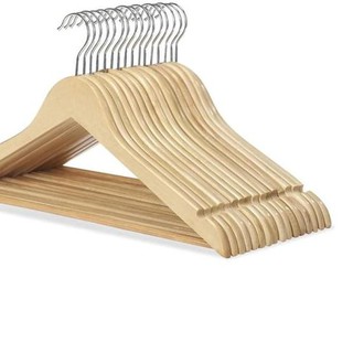 BMRNG Gantungan Baju Hanger Kayu set isi 8 kayu alami BMRNG Gantungan Baju Hanger Kayu set isi 8 kayu alami