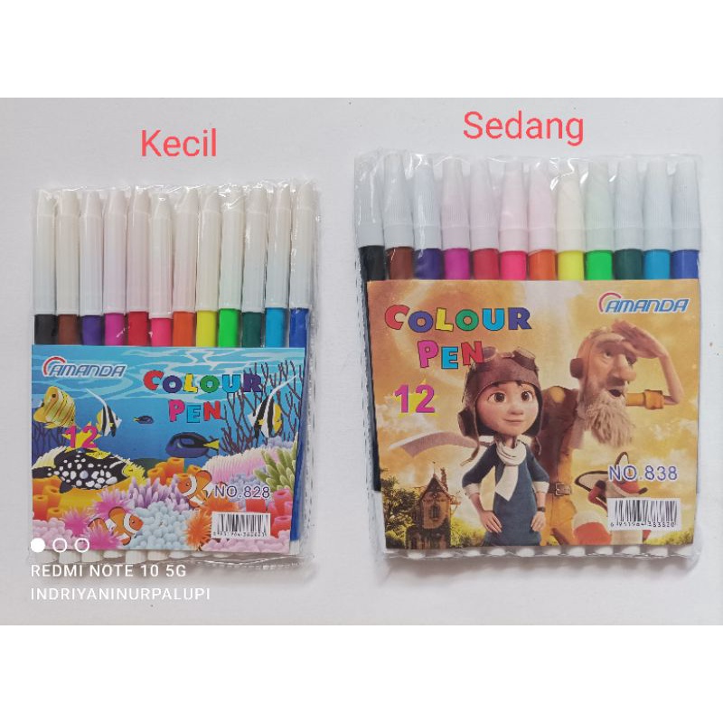 Spidol Set mewarnai  isi 12 warna murah - Colour Pen