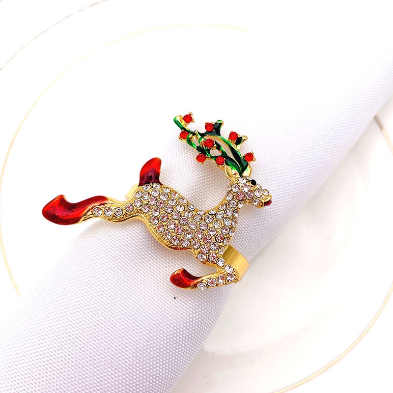 [ Metal Christmas Tree Napkin Rings   Home Decor Accessories Circle  Decoration Gift ]