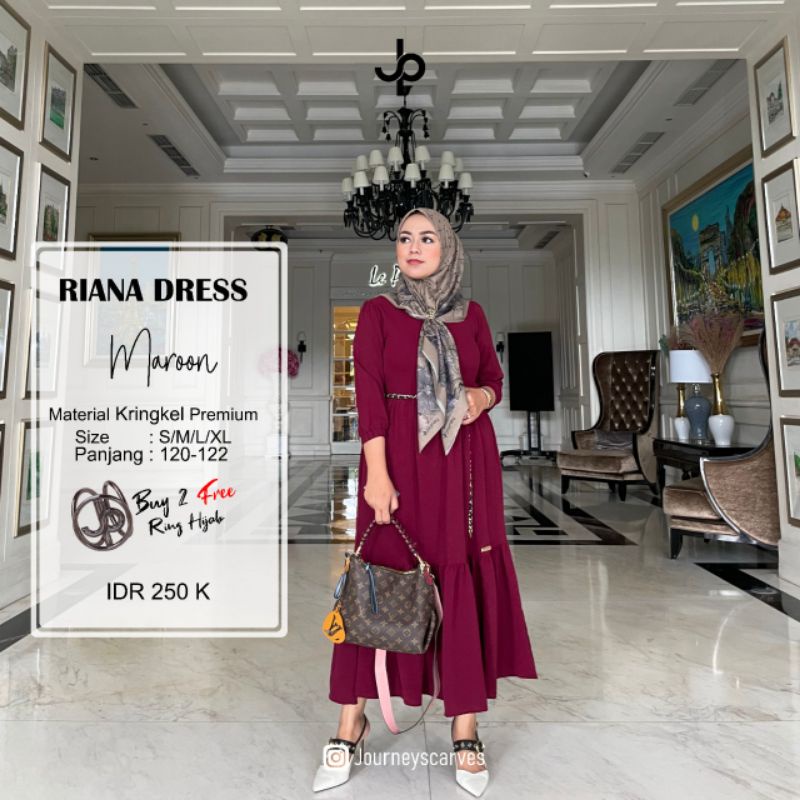 Riana Midi Dress by Journey Scarves Jp