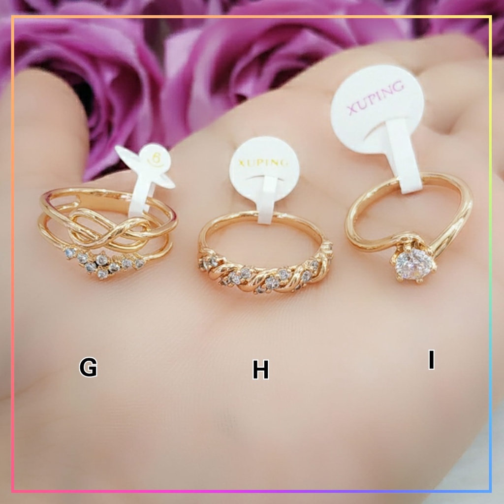 Cincin xuping cincin dewasa ori xuping premium batu zirkon hijau perhiasan wanita lapis emas gold A120