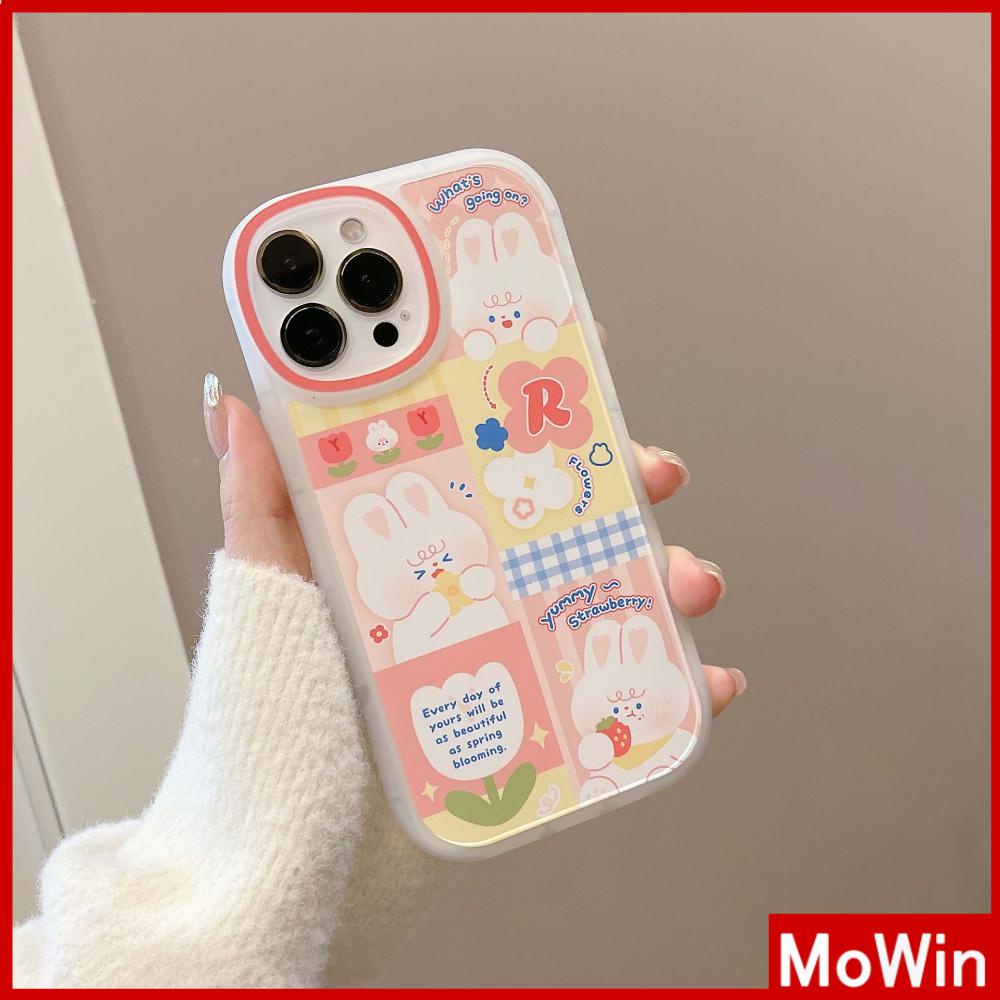 iPhone Case Silicone Soft Case Clear Case TPU Airbag Shockproof Full Coverage Protection Camera Pink Rabbit Cute For iPhone 13 Pro Max iPhone 12 Pro Max iPhone 11 iPhone 7 Plus