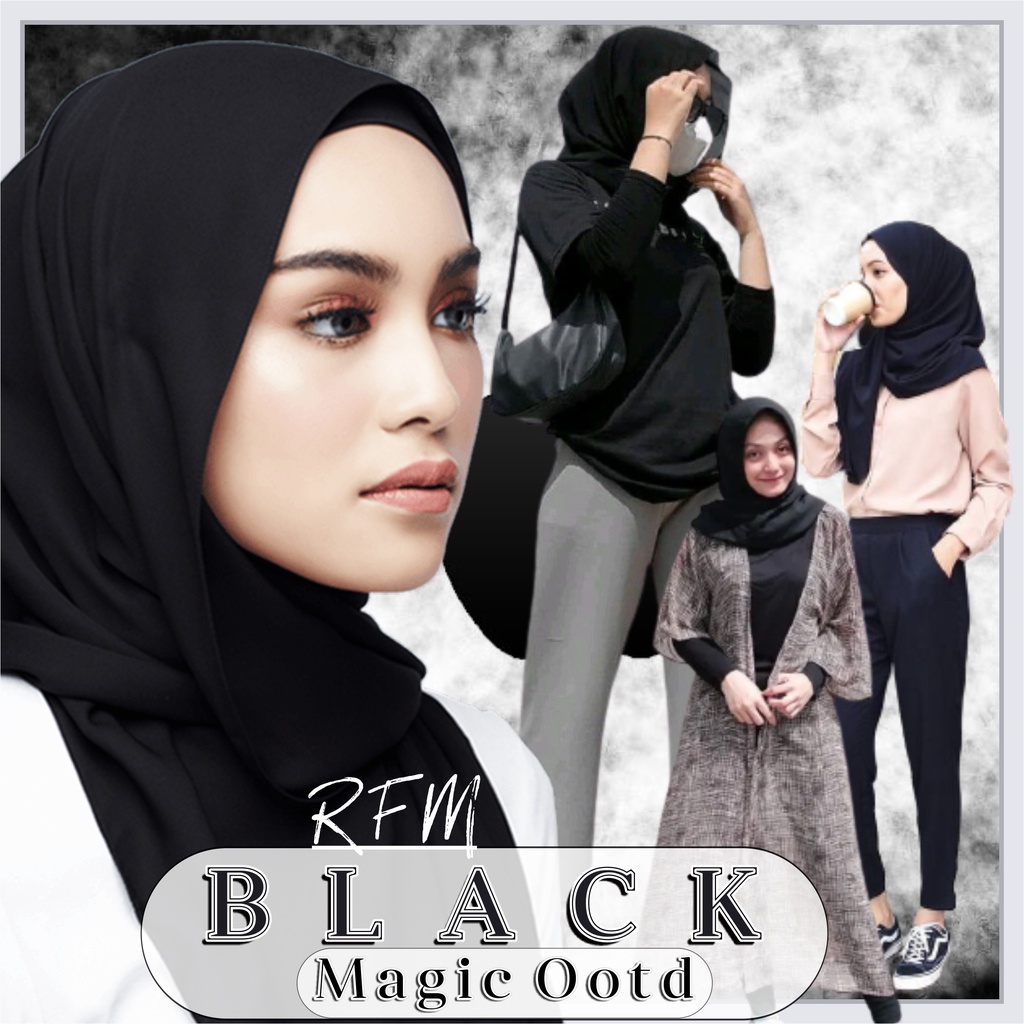 Bella Square/Jilbab Segi Empat/Kerudung Segi Empat/Hijab/polycottonmurah/PART1-BLACK MAGIC