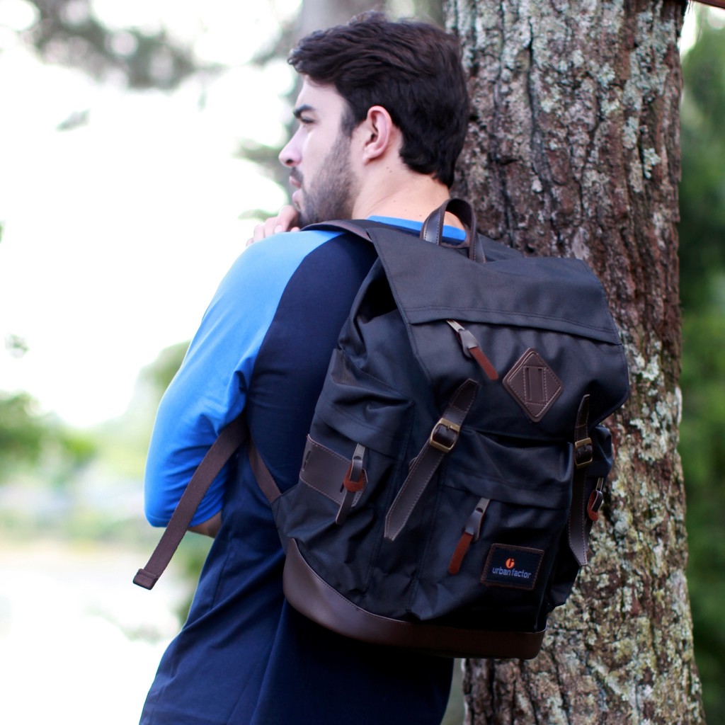 Brain Storm Black | Tas Ransel Ori Bag Polos Pria Wanita Backpack Baru New | Urban Factor x FORIND