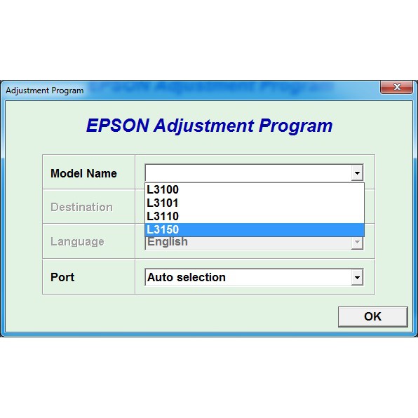 L3150 epson adjustment program