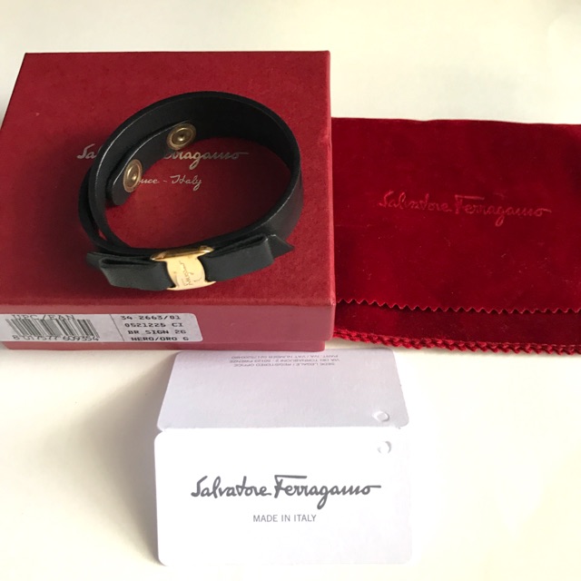 Gelang Salvatore Ferragamo Vara Bow Nero Bracelet