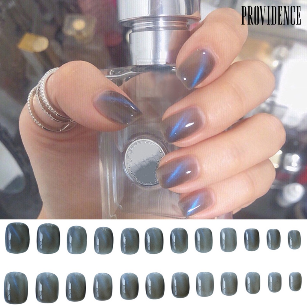 Providence 24Pcs Blue Cat Eye Design Full Cover False Decal Nail Art Accessory Sticker