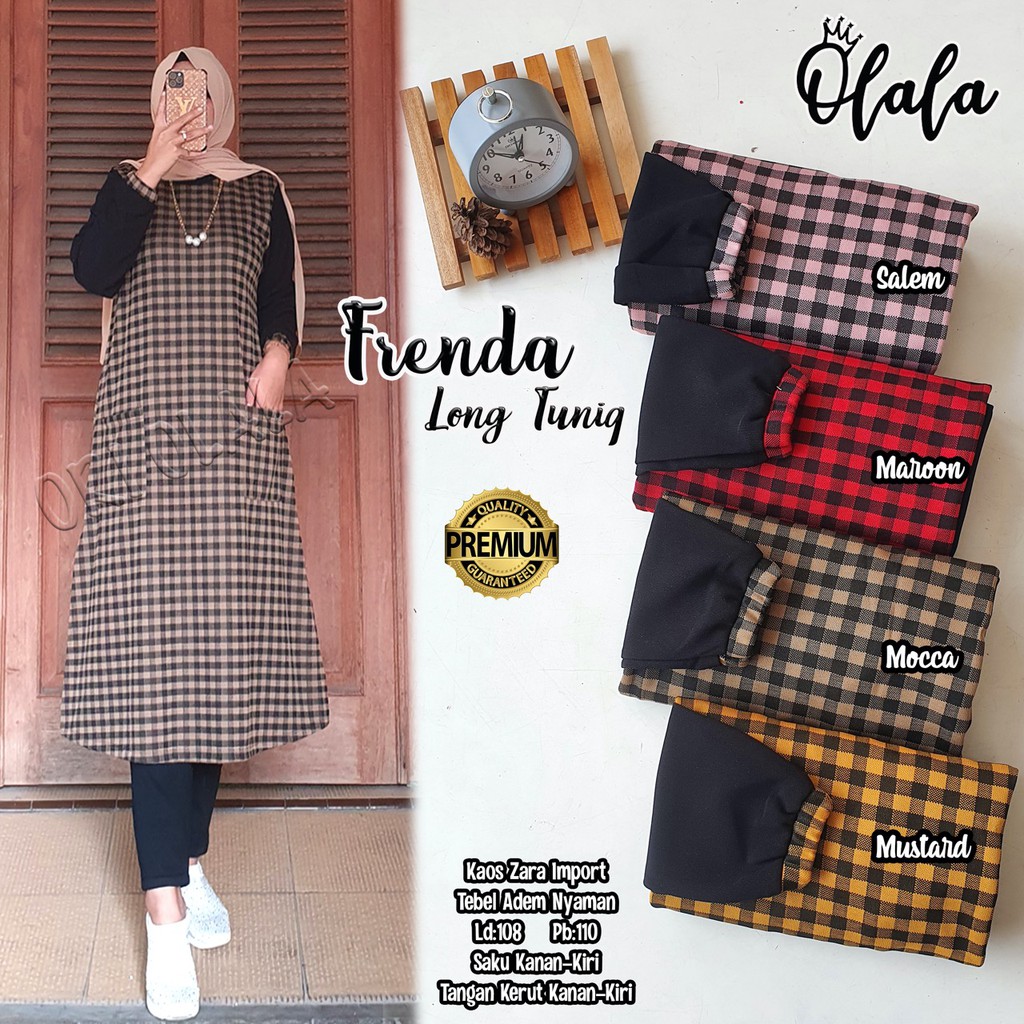 Frenda Long Tunik Kaos Zara Import