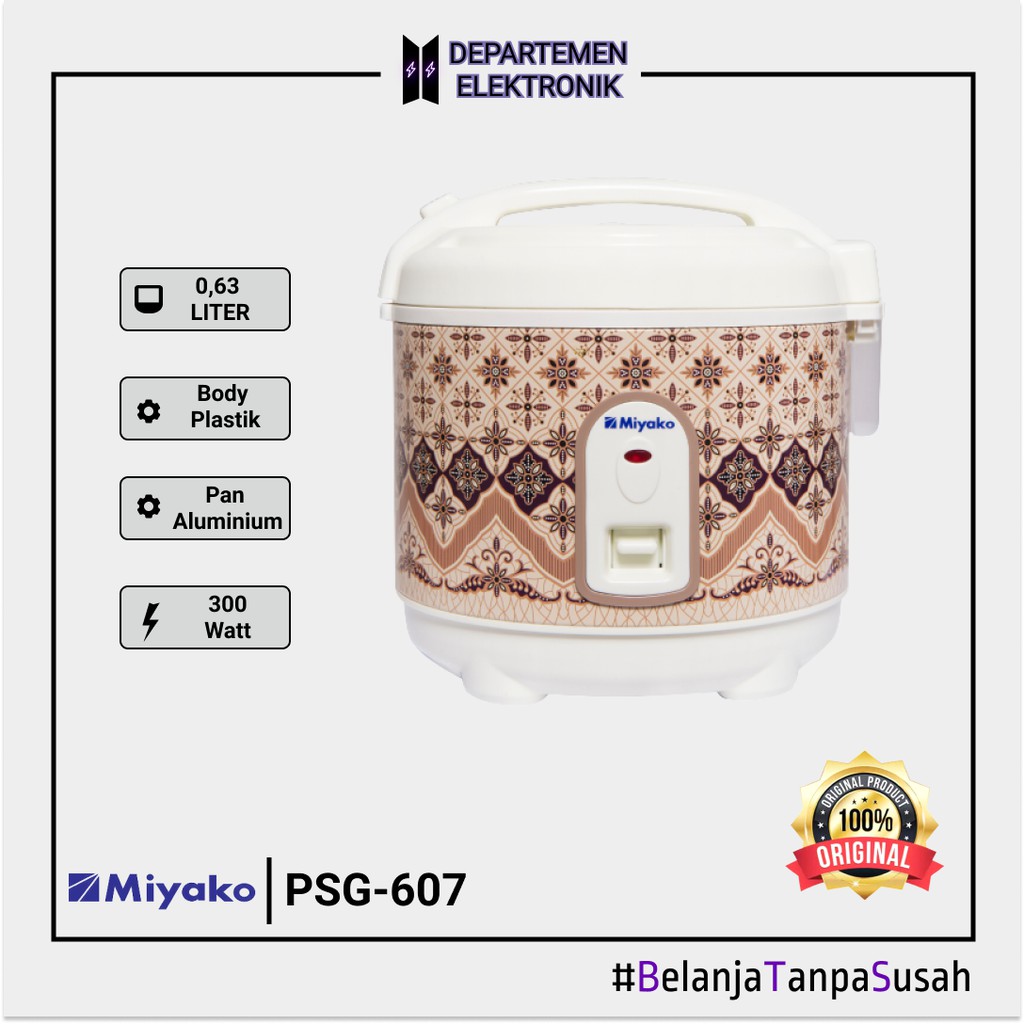 Miyako Rice Cooker PSG 607 / Penanak Nasi PSG 607  MURAH BANGET / GARANSI RESMI